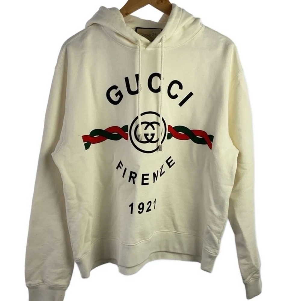 Beautiful & authentic Gucci Firenze White Hoodie with Drawstring. Size small.